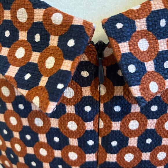 Boden Martha Seamed Retro Geometric Print Sheath Dress Size 6P - Picture 9 of 12